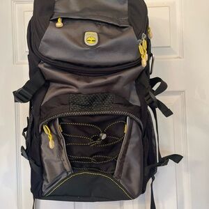 Timberland Travel Black and Gray Backpack with‎ Yellow Details